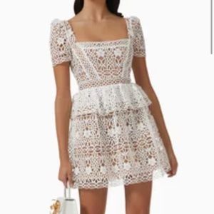 SELF-PORTRAIT
Tiered Mini Dress in Guipure Lace